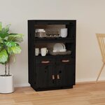 vidaXL Buffet haut Noir 67x40x108 5 cm Bois massif de pin