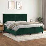 vidaXL Sommier à lattes de lit et matelas Vert foncé 200x200cm Velours