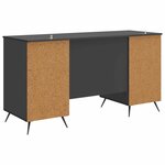 vidaXL Bureau avec étagère Noir 142 5 x 50 x 75 cm Bois d'ingénierie