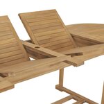 vidaXL Meuble à dîner de jardin 9 Pièces 180-280x100x75 cm Teck massif