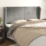 vidaXL Tête de lit avec oreilles Gris clair 203x23x118/128 cm Velours