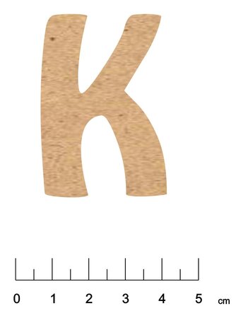 Alphabet en bois MDF adhésif 5 cm Lettre K