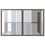 vidaXL Table de jardin avec dessus en verre marron 110x68x70 cm rotin