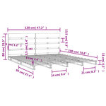 vidaXL Cadre de lit 120x190 cm Bois pin massif Petit Double
