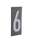 THIRARD - Plaque de signalisation 6  marquage blanc sur fond noir  panneau ABS à visser  56x120mm - THIRARD