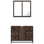 vidaXL Ensemble de meubles de salle de bain 2 Pièces Chêne marron