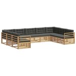 vidaXL Ensemble de canapés d'extérieur 9 Pièces Blanc et anthracite