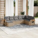 vidaXL Salon de jardin avec coussins 8 Pièces beige résine tressée