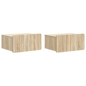 vidaXL Cabinet de chevet mural 2 Pièces Chêne Sonoma 49 x 34 5 x 24 cm