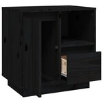 vidaXL Table de chevet Noir 50x34x50 cm Bois de pin massif