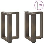 vidaXL Pieds de table basse en T  2 pièces  noir  28 x 25 x (42-43) cm  acier