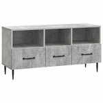 vidaXL Meuble TV Gris béton 102 x 34 5 x 50 cm Bois d'ingénierie
