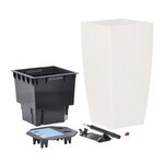 PoeTIC - Bac Casa Mesh carré haut 3058 blanc - L 29,9 x l 29,9 x h 57,4 cm 12L - avec réserve d'eau