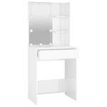 vidaXL Coiffeuse avec LED Blanc brillant 60x40x140 cm