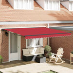 vidaXL Auvent Rétractable Rouge 400x300 cm tissu
