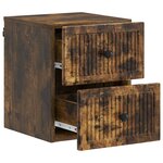 vidaXL Cabinet de chevet mural 2 Pièces Chêne fumé 33 x 34 5 x 40 cm