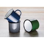 Mug en acier bleu et noir 350 ml - lot de 6 - olympia -  - acier émaillé x80mm