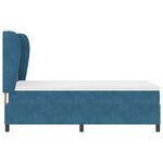 Lit à ressort avec matelas vidaXL Bleu foncé 90x200 cm Velours