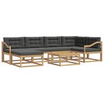 vidaXL Ensemble de canapés d'extérieur 7 Pièces Blanc et anthracite