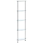 vidaXL Étagère 5 niveaux Transparent 30x30x130 cm Verre trempé