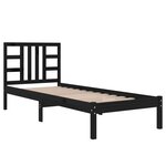 vidaXL Cadre de lit sans matelas noir 75x190 cm bois massif