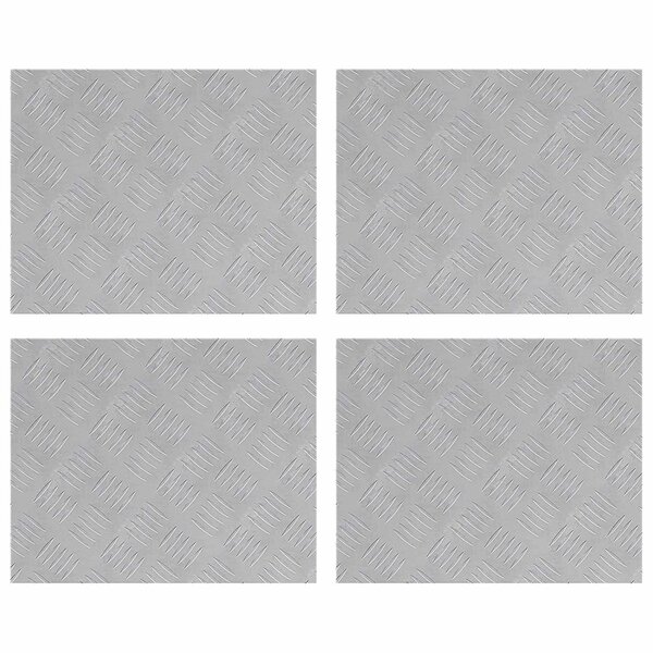 vidaXL Nez de marche Rectangulaire 4 Pièces Argenté 50 x 40 cm Aluminium