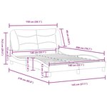 vidaXL Cadre de lit sans matelas Hvar marron foncé 140x200 cm tissu