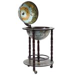 vidaXL Bar sous forme de globe Bois d'eucalyptus Bleu