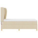 Lit Box Spring vidaXL avec matelas Crème 100x200 cm en tissu