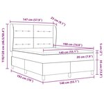 vidaXL Lit à ressorts avec matelas bleu foncé 140 x 190 cm en velours