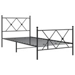 vidaXL Cadre de lit métal sans matelas avec pied de lit noir 90x190 cm
