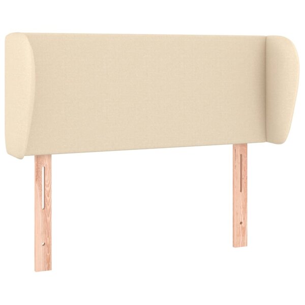 vidaXL Tête de lit avec oreilles Crème 93x23x78/88 cm Tissu