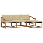 vidaXL Ensemble de canapés d'extérieur 4 pc Naturel et Beige