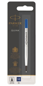 PARKER recharge Stylo Roller  pointe moyenne  bleue  blister X 1