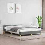 vidaXL Cadre de lit sans matelas gris foncé 140x190 cm tissu