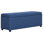 Banquette pouf tabouret meuble banc avec compartiment de rangement 116 cm bleu polyester 3002070