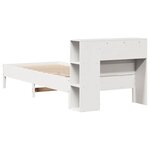 vidaXL Lit bibliothèque sans matelas blanc 100x200 cm bois pin massif