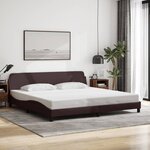 vidaXL Cadre de lit sans matelas marron foncé 200x200 cm tissu