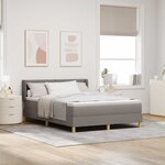 vidaXL Lit à Ressorts avec matelas Taupe 160 x 200 cm tissu
