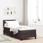 vidaXL Lit boxspring avec matelas Marron foncé 80 x 200 cm tissu