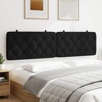 vidaXL Coussin de tête de lit noir 200 cm velours