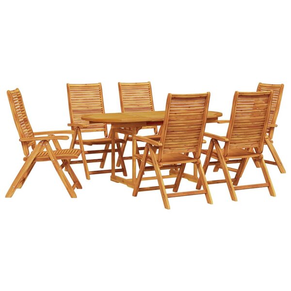 vidaXL Ensemble de salle à manger pour jardin 7 Pièces Marron