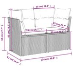 vidaXL Canapé de jardin avec coussins 2 places en résine tressée marron
