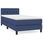 vidaXL Sommier à lattes de lit avec matelas Bleu 80x200 cm Tissu