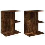 vidaXL Tables de chevet 2Pièces chêne fumé 46 5x29x61cm bois d’ingénierie