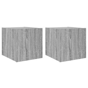 vidaXL Meubles TV muraux et lumières LED 2Pièces sonoma gris 30 5x35x30cm