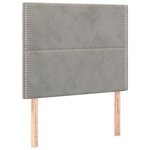 vidaXL Cadre de lit avec tête de lit Gris clair 90x200 cm Velours