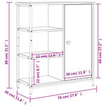 vidaXL Buffet noir 70x30x80 cm bois d'ingénierie