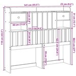vidaXL Tête de lit avec rangement 135 cm bois massif de pin