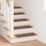 vidaXL Tapis d'escalier auto-adhésifs 15 Pièces Marron 65 x 21 x 4 cm